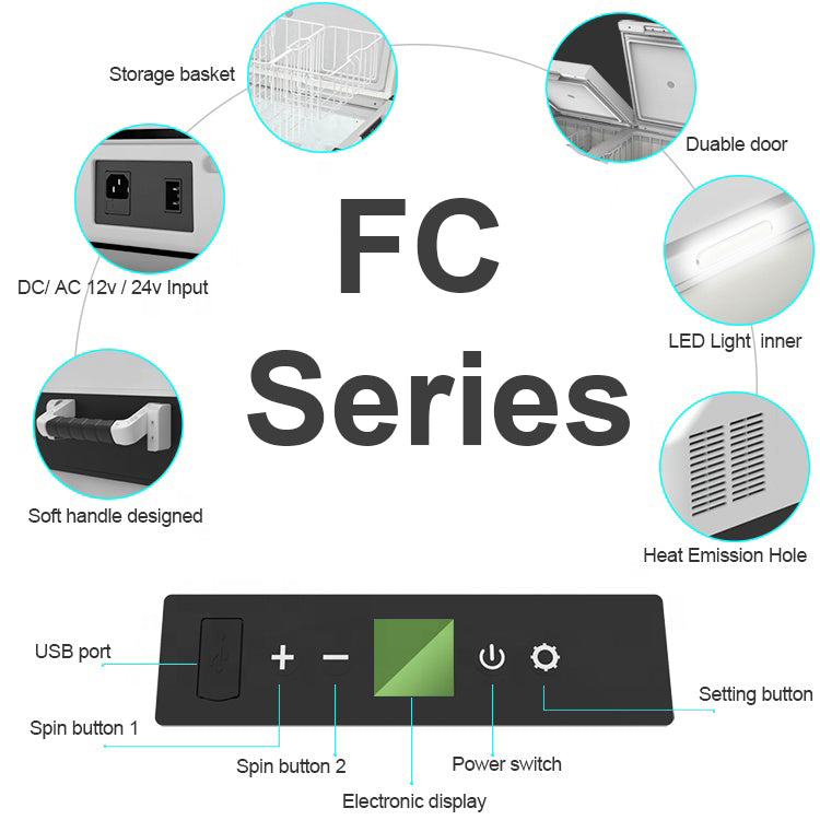 Urecau Outdoors Portable Fridge-Freezer FC95